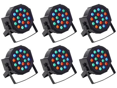 (6) Rockville RockPAR50 LED RGB Compact Par Can DJ Club DMX Wash Lights For Cheap