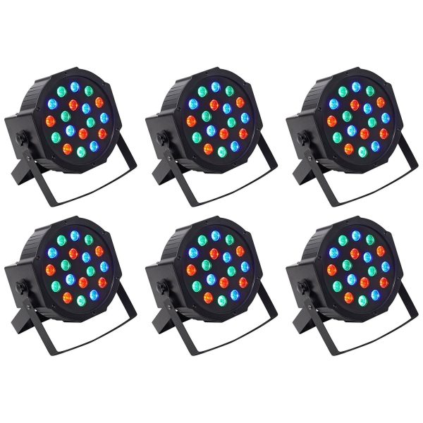 (6) Rockville RockPAR50 LED RGB Compact Par Can DJ Club DMX Wash Lights For Cheap