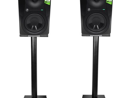 Pair Mackie MR524 5” 50 Watt Powered Active Studio Monitor Speakers+29  Stands Supply