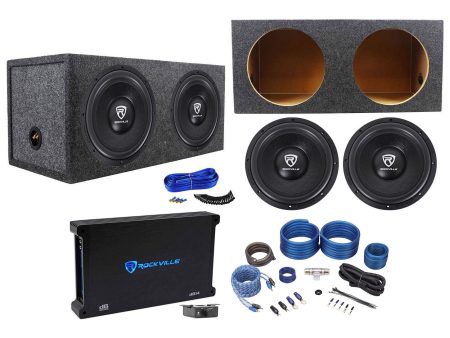 (2) Rockville W12K6D2 V2 12  4800w Subwoofers+Sealed Box+Mono Amplifier+Amp Kit Supply