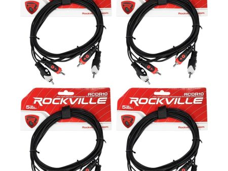 4 Rockville RCDR10B 10  Dual Mono RCA to RCA Patch Cable 100% Copper For Cheap