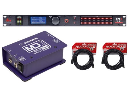 DBX AFS2 Dual Channel Advanced DSP Feedback Suppression Processor+DI Box+Cables Fashion