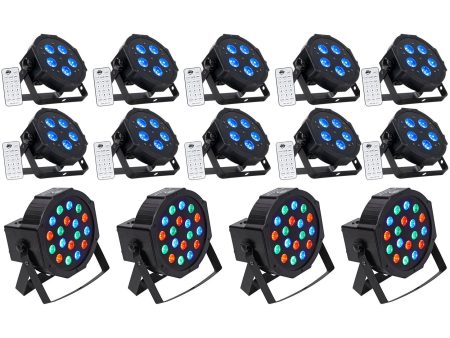 (10) American DJ ADJ MEGA HEX PAR Can RGBWA+UV Slim LED Wash Lights+(4) RockPars For Cheap