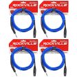 4 Rockville RCXFB10Bl Blue 10  Female REAN XLR to 1 4   TRS Balanced Cables OFC Online Hot Sale