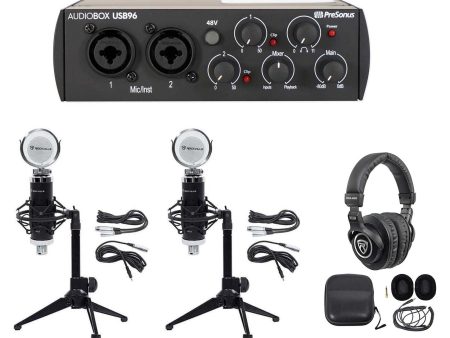 Audiobox 96 ASMR Recording Streaming Kit Interface+Mics+Stands and Headphones For Discount