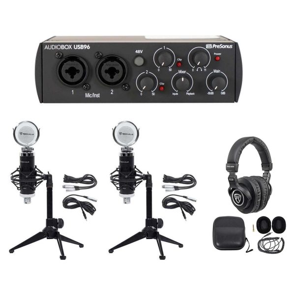 Audiobox 96 ASMR Recording Streaming Kit Interface+Mics+Stands and Headphones For Discount