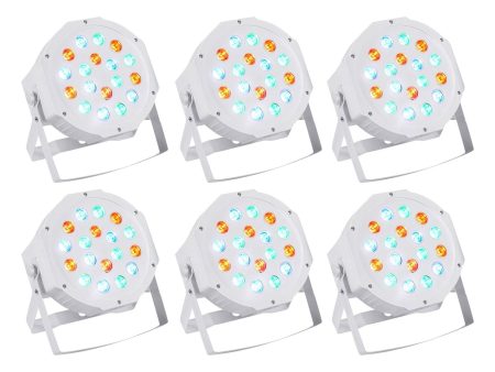 (6) Rockville RockPAR50 WHT LED RGB Compact Par Can DJ Club DMX Wash Lights Online Sale