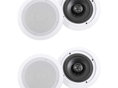 (4) Rockville HC655-16 6.5  500 Watt In-Ceiling Home Theater Speakers 16 Ohm Discount