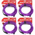 4 Rockville RCXMB20-P Purple 20  Male REAN XLR to 1 4   TRS Balanced Cables on Sale