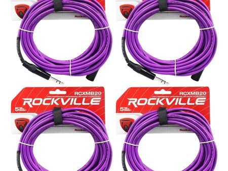 4 Rockville RCXMB20-P Purple 20  Male REAN XLR to 1 4   TRS Balanced Cables on Sale