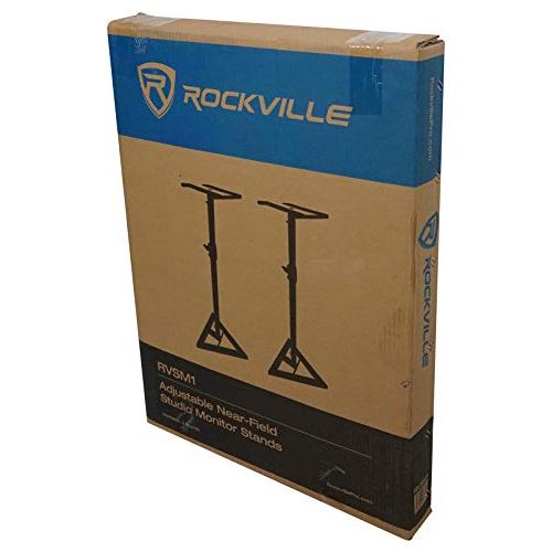 3 Pairs Rockville RVSM1 Near-Field Studio Monitor Stands w  Adjustable Height For Sale