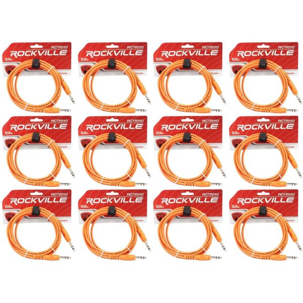 12 Rockville RCTR110O Orange 10  1 4   TRS to 1 4   TRS  Cable 100% Copper Online