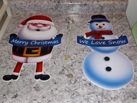 2pc Light-up Christmas Yard Signs Supply