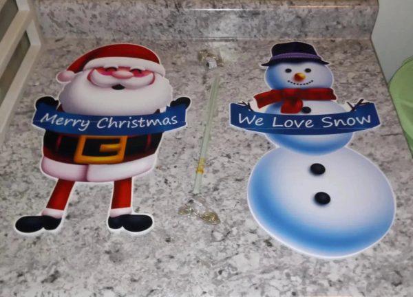 2pc Light-up Christmas Yard Signs Supply