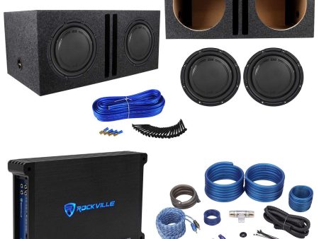 (2) Polk Audio DB1242SVC 12” 2220w Subwoofers+Vented Box+Mono Amplifier+Amp Kit on Sale