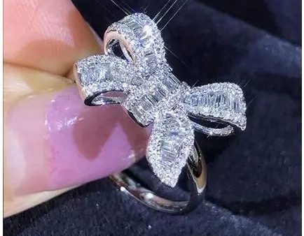 Sterling Silver Bow Women s Ring Fashion