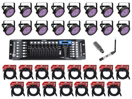 (16) Chauvet DJ Slimpar56 Wash Lights+Controller+Receiver+Transmitter Slimpar 56 Discount