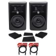 (2) JBL 306P MkII 6  Powered Studio Recording Monitors Speakers+Pads+XLR Cables For Cheap