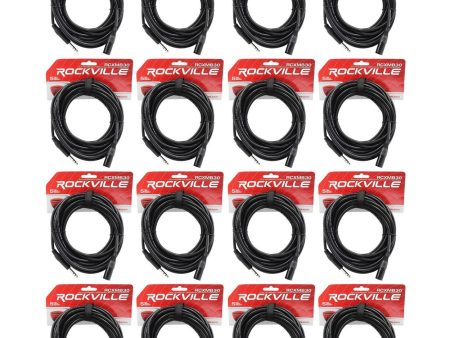 16 Rockville RCXMB30-B Black 30  Male REAN XLR to 1 4   TRS Balanced Cables Hot on Sale