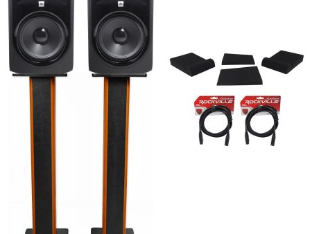 (2) JBL 306P MkII 6  Studio Monitors+36  Stands+Isolation Pads+XLR Cables Supply