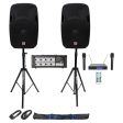 Rockville Karaoke System w (2) 15  Speakers+Bluetooth Mixer+Stands+Wireless Mics Fashion