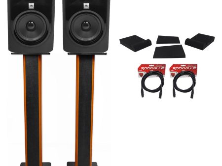 (2) JBL 305P MkII 5  Studio Monitors+36  Stands+Isolation Pads+XLR Cables Supply