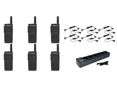 SL300-U-SC-2 UHF 403-470MHz 2 Channel 3 Watt Digital DMR Non-Display Radio with E346 Surveillance Headset and PMLN7156 Earbud and PMLN7101 Multi Unit Charger (6 Pack) Hot on Sale