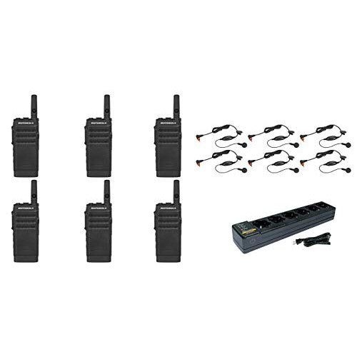 SL300-U-SC-2 UHF 403-470MHz 2 Channel 3 Watt Digital DMR Non-Display Radio with E346 Surveillance Headset and PMLN7156 Earbud and PMLN7101 Multi Unit Charger (6 Pack) Hot on Sale