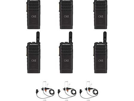 SL300-U-SC-99 UHF 403-470MHz 99 Channel 3 Watt Digital DMR Display Radio with E346 Surveillance Headset (6 Pack) For Sale